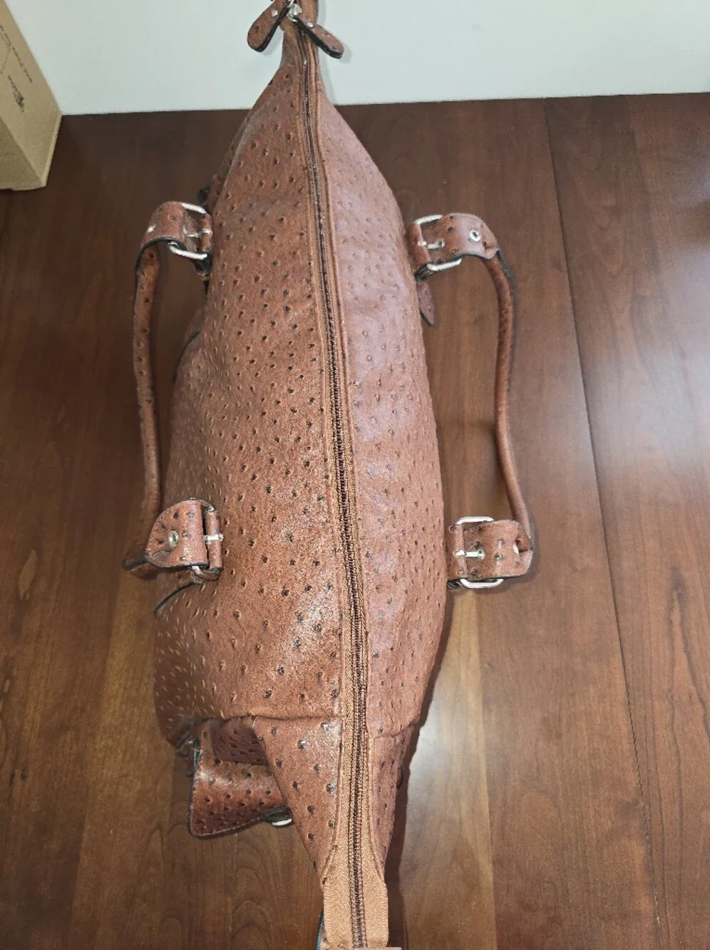Bueno Brown Ostrich Textured Duffle Tote Bag - Men Bags